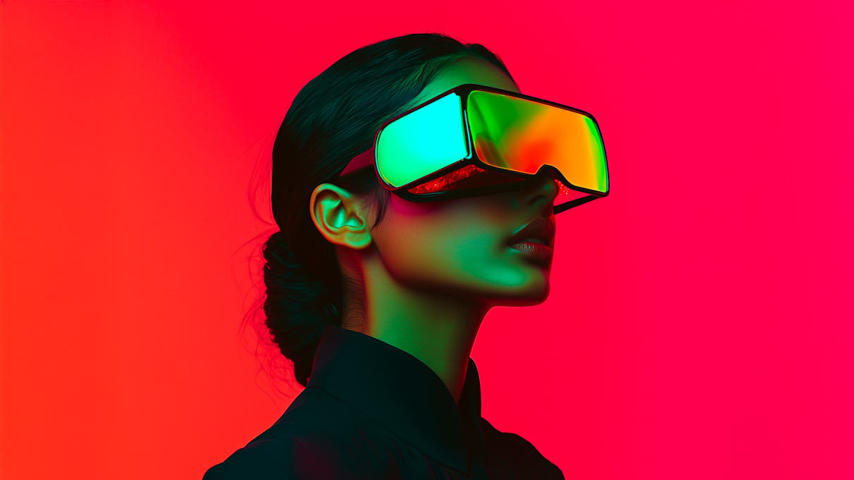 Portrait futuriste illustrant une stratégie de contenu assistée par IA